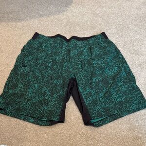 lululemon athletica Men's Teal and Black Athletic Shorts